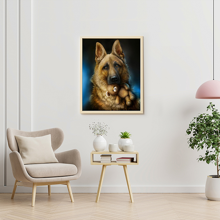 Картина по номерам 40х50 "Немецкая овчарка" (16 цветов)