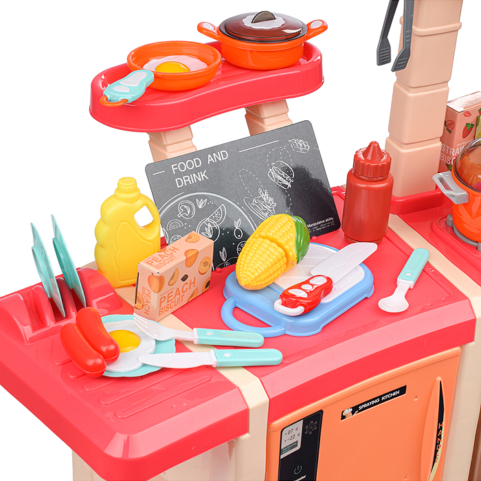 Фото к товару Игровой набор кухня MJL-913B "У шефа" цвет розовый, в коробке Игровой набор кухня MJL-913B "У шефа" цвет розовый, в коробке