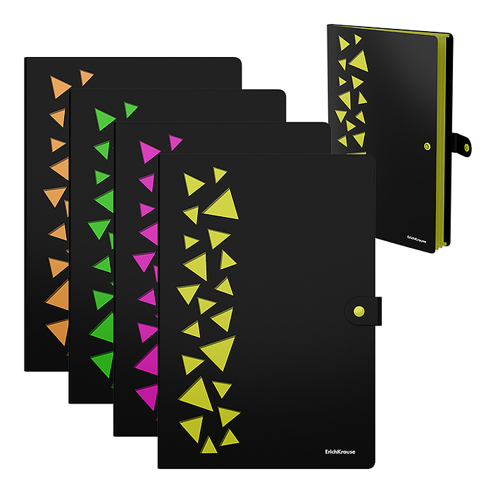 Папка-картотека на кнопке пластиковая Matt Accent, с 4 отделениями, с перфорацией, A4, а