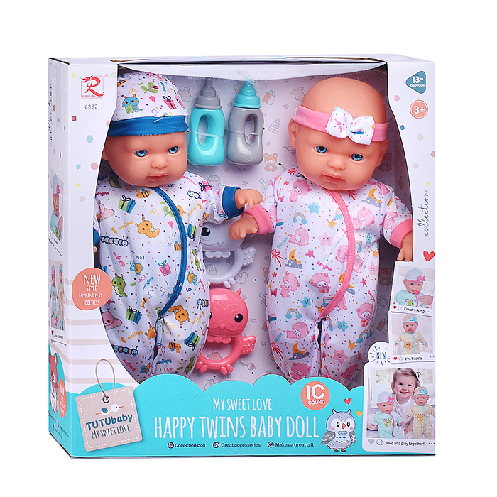 Набор пупсов 6382 с аксессуарами "Близняшки" в коробке