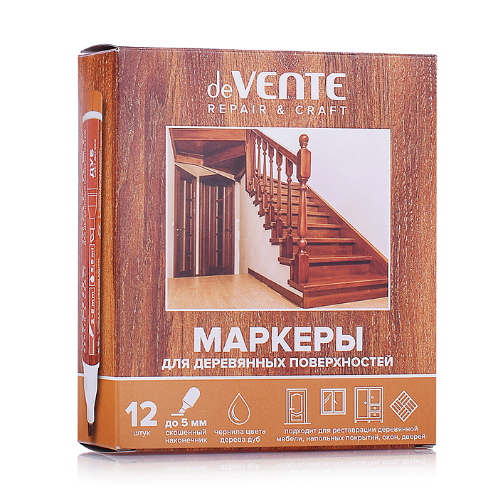 Маркер для деревянных поверхностей "Repair" круглый корпус, скошенный наконечник, ширина ли