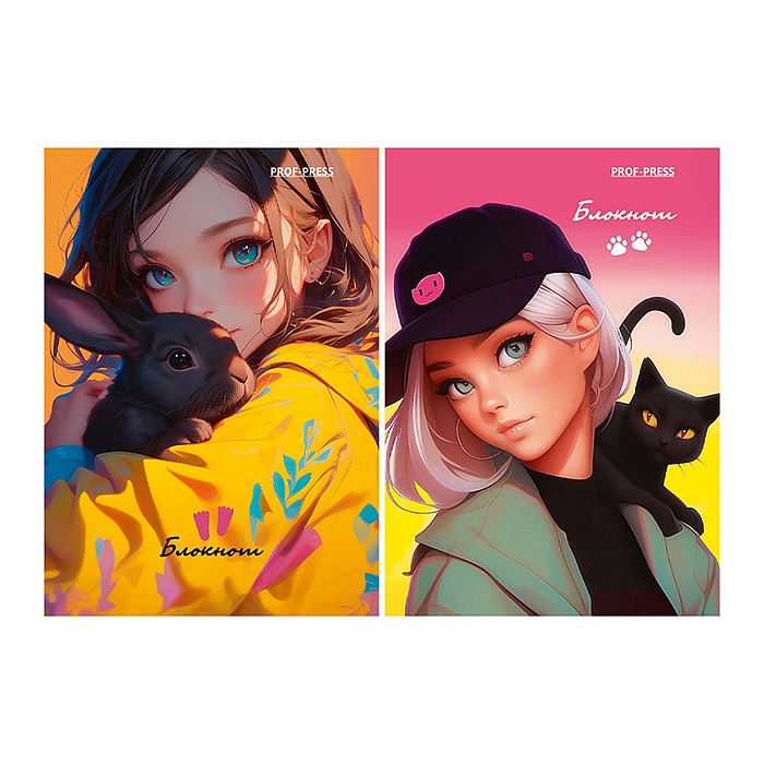 Блокнот 48л. А7 "Хозяйка и питомец-1"