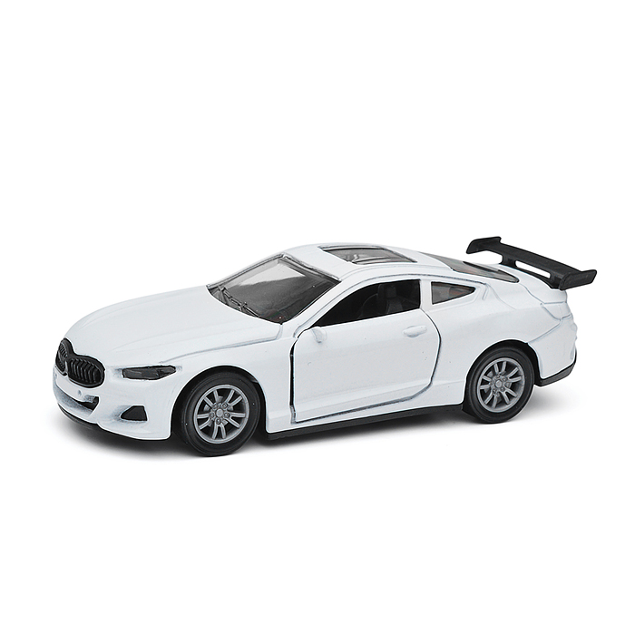 Фото к товару Белая инерционная машинка со спойлером die-cast,1:32, открывающиеся двери Белая инерционная машинка со спойлером die-cast,1:32, открывающиеся двери