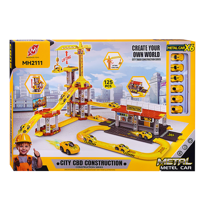 Парковка MH2111 "Приключения на стройке" (125 предметов) в коробке