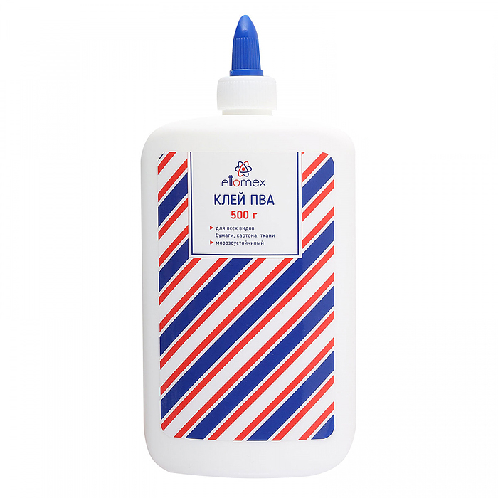 Клей ПВА морозоустойчивый (до -40°C) 500 г в пластиковой бутылочке с дозатором