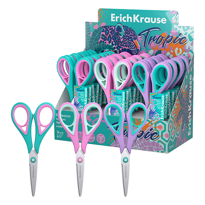 Ножницы Endeavor Tropical, 16 см, ассорти  (в дисплее по 24 шт.)