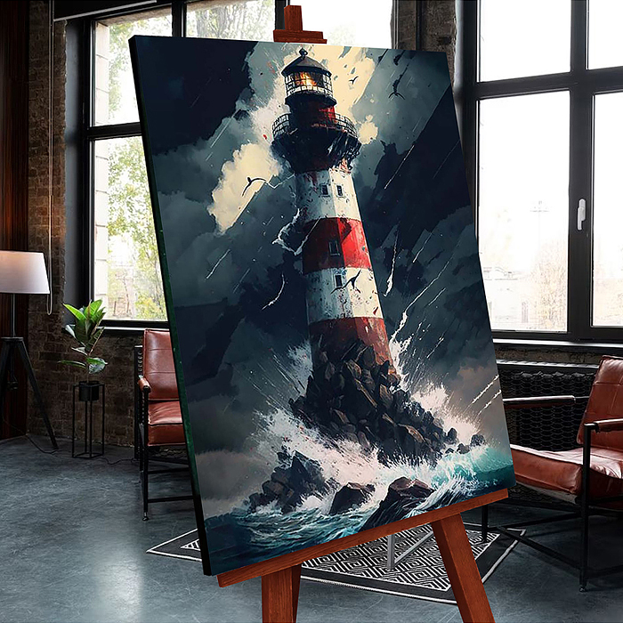 Фото к товару Картина по номерам 40х50 "Морской маяк" со светящейся краской (22 цвета) Картина по номерам 40х50 "Морской маяк" со светящейся краской (22 цвета)