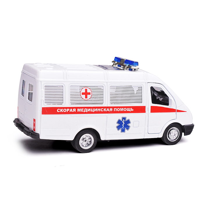 Фото к товару Машина металл ГАЗ -3221 "Газель" Скорая 12,2 см, (двери) инерц, в коробке Машина металл ГАЗ -3221 "Газель" Скорая 12,2 см, (двери) инерц, в коробке
