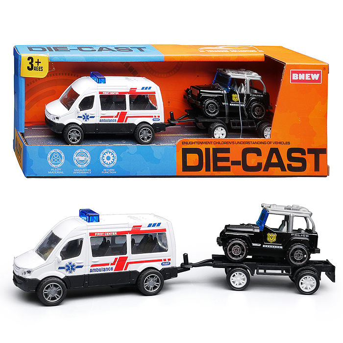 Машина BX-197 "Полицейская служба" металл, в коробке