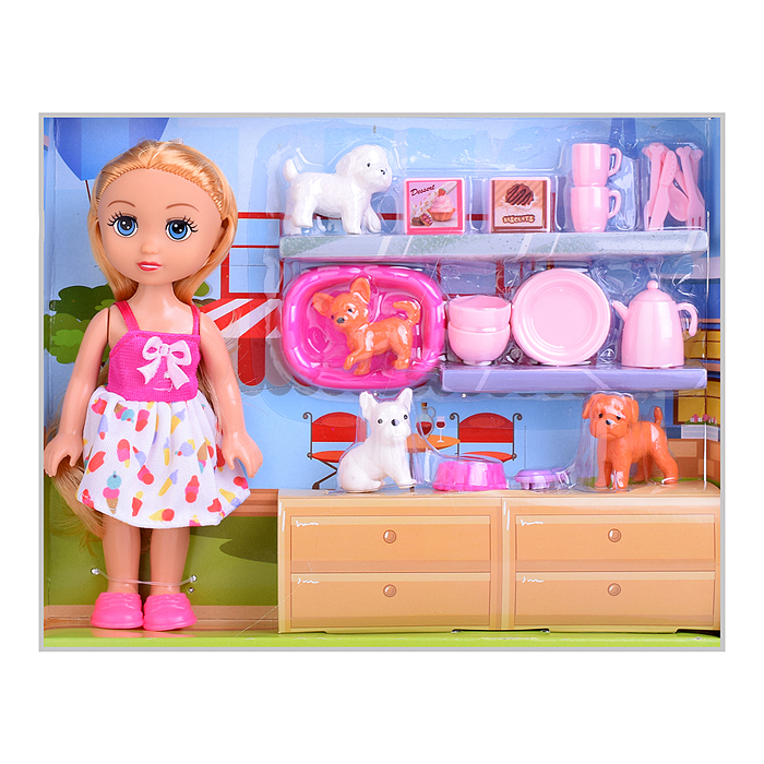 Кукла  BLD316-1 "Даша" с аксессуарами, в коробке