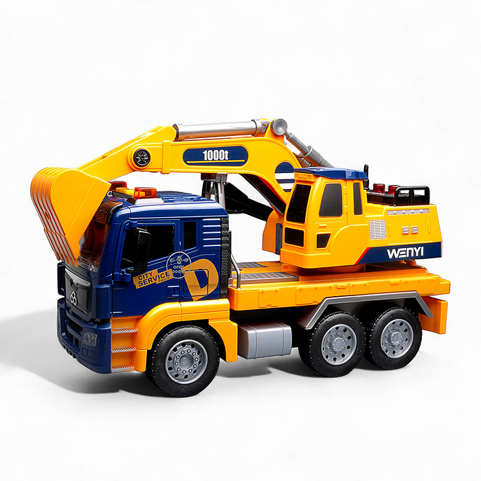 Машина WY1114A "Экскаватор" 1:10 (свет, звук) в коробке