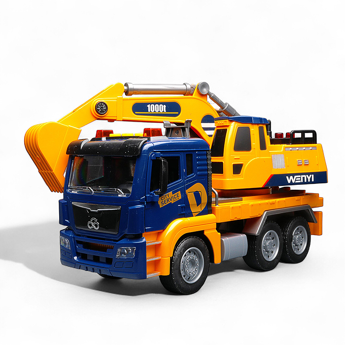 Машина WY1114A "Экскаватор" 1:10 (свет, звук) в коробке