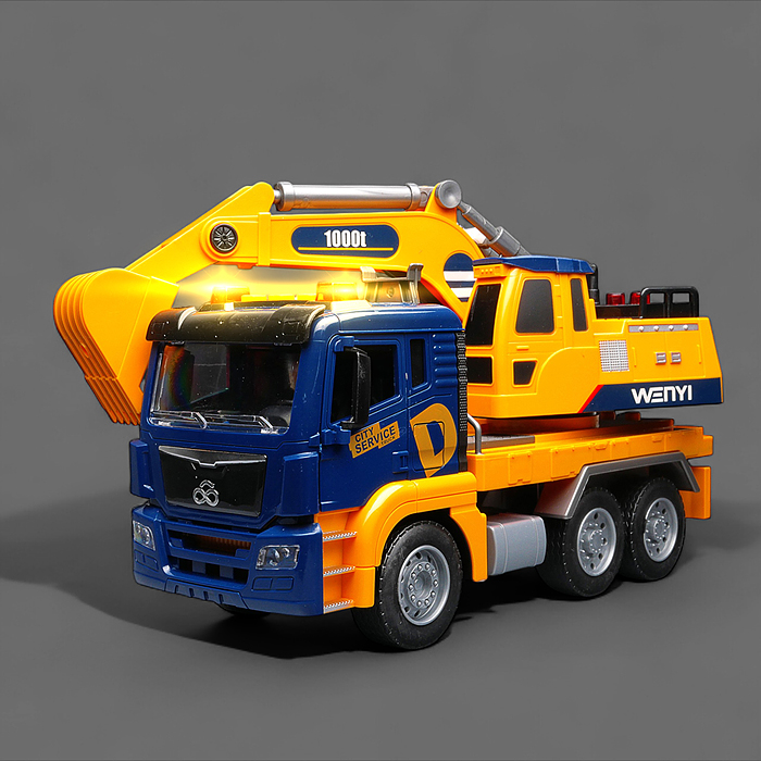 Машина WY1114A "Экскаватор" 1:10 (свет, звук) в коробке