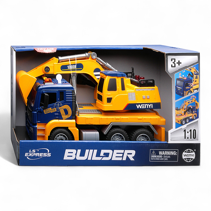 Машина WY1114A "Экскаватор" 1:10 (свет, звук) в коробке