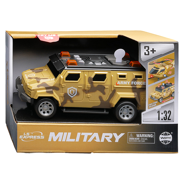 Машина WY1133D "Броневик" 1:32 (свет. Звук) в коробке