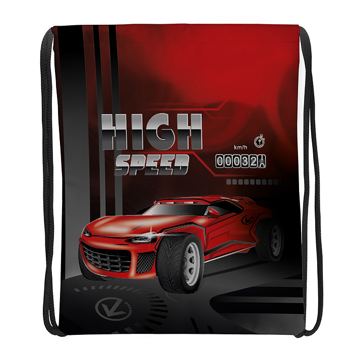 Мешок для обуви "Красная машина" 330х420мм, петля для подвеса, 210 ден