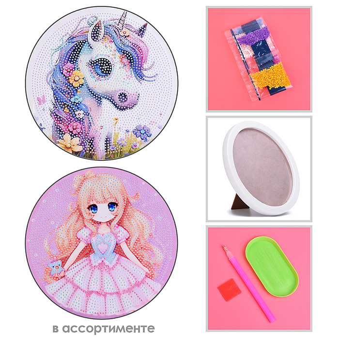 Мозаика алмазная 00-7589 "Девочка Анимэ" 20см