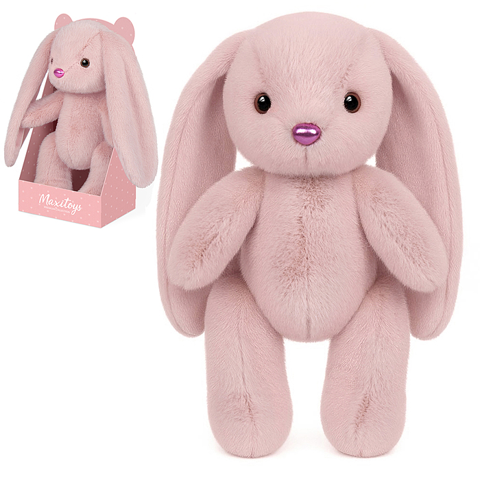 Зайка Розовый, 20 см, в коробке