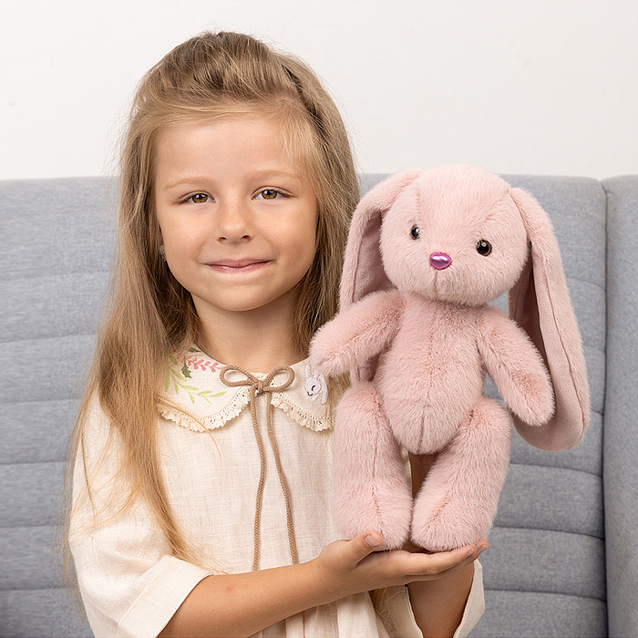Зайка Розовый, 20 см, в коробке