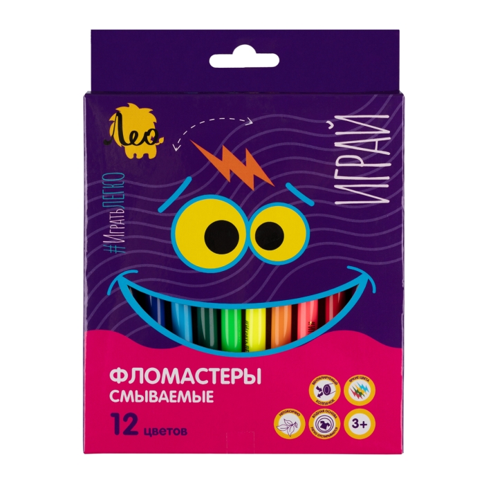Фломастеры смываемые 12 цв "Играй" 