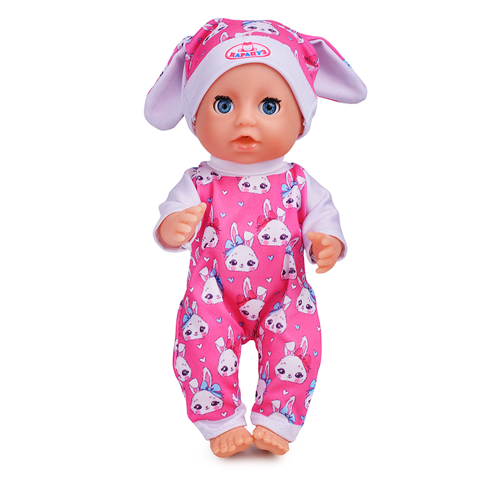 Фото к товару Пупс озвуч 20см, пьет, писает, закр. глазки, 3 акс Пупс озвуч 20см, пьет, писает, закр. глазки, 3 акс