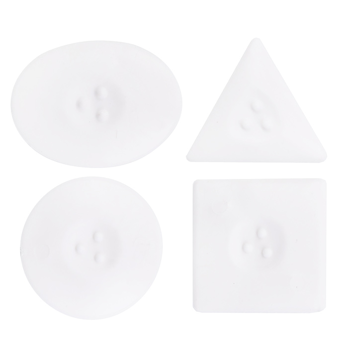 Ластик фигурный белый "Геометрия" набор 2 шт