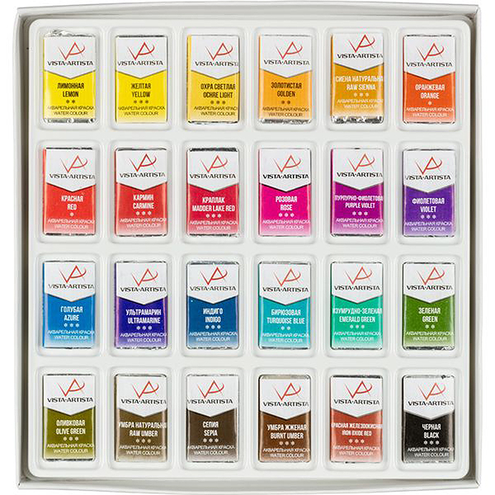Краска акварель художественная, набор 24 цв.