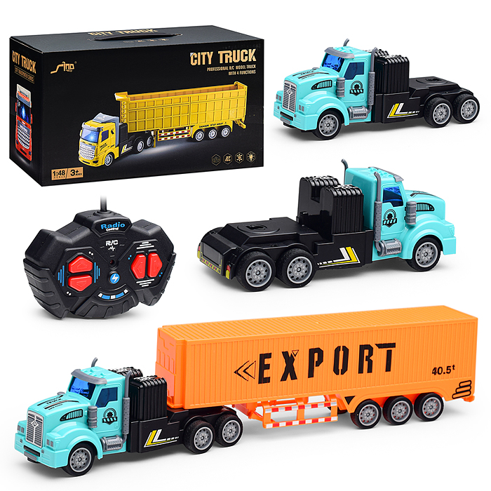 Машина QH200-5D "Контейнеровоз" р/у, 27 MGz, в коробке