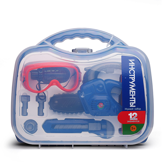 Набор инструментов №60 (12 элементов) (синий) (в чемоданчике большом)