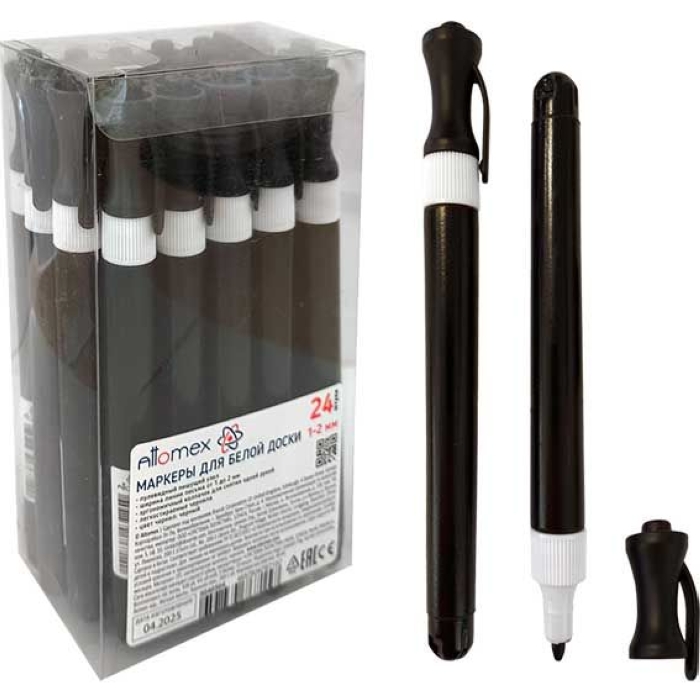 Маркер для белой доски "Ergonomy" круглый корпус, ширина линии 2 мм, черный