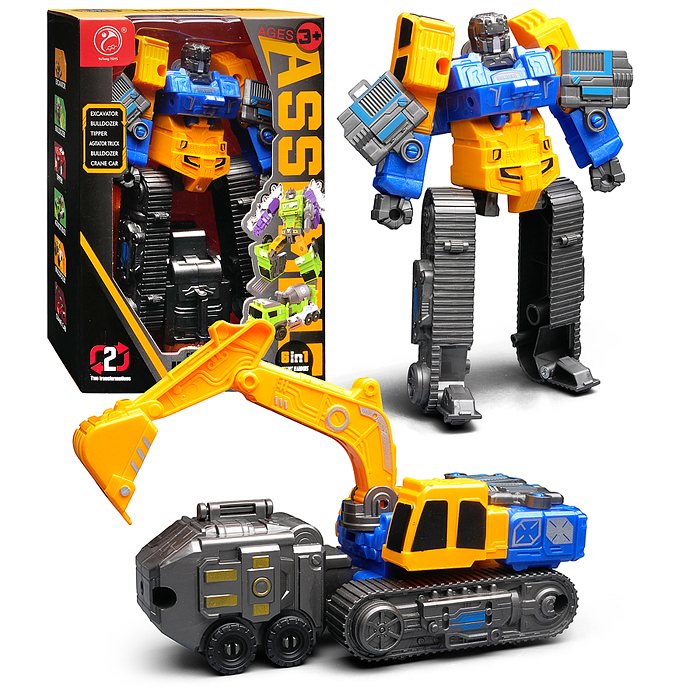 Робот 908-3D трансформирующийся в экскаватор, в коробке