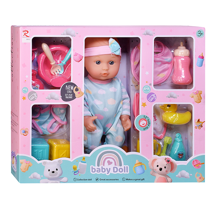 Пупс 5801 "Сабриночка" с аксессуарами, в коробке