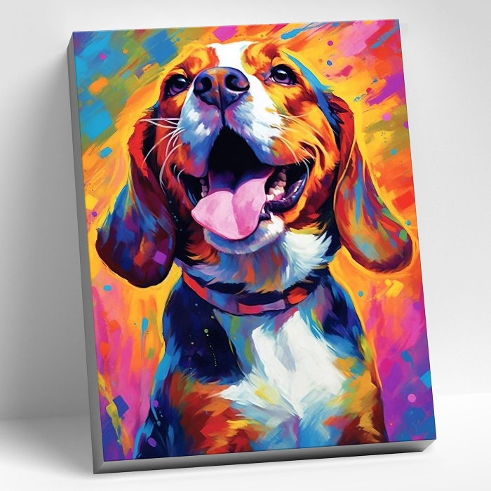 Картина по номерам 40х50 "Красочный бигль" (26 цветов)