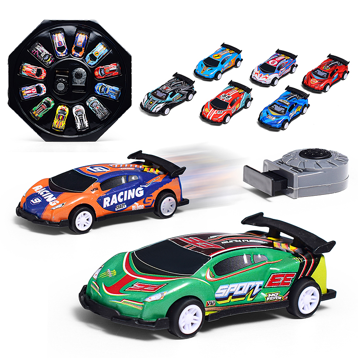 Набор машин KZ957-069 "Гонки на бумеранге" металл, в коробке