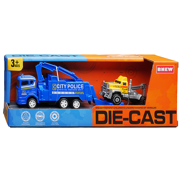 Машина BX-193 "Эвакуатор полицейский" металл, в коробке