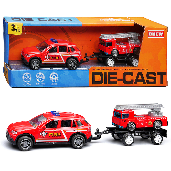 Машина BX-195 "Городская служба пожарной охраны" металл, в коробке