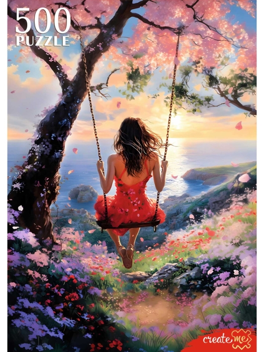 Пазлы 500 "Девушка на качелях"