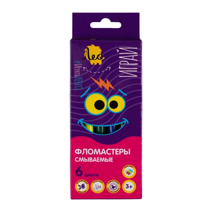 Фломастеры смываемые 6 цв "Играй" 