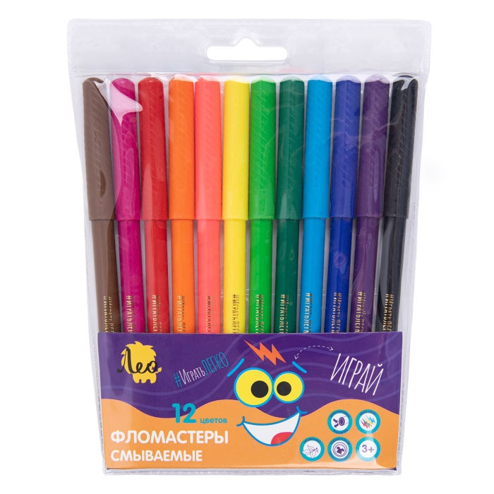 Фломастеры смываемые 12 цв "Играй" 