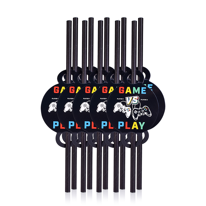 Набор посуды одноразовой 00-7506 "Игра" трубочка (10 шт)