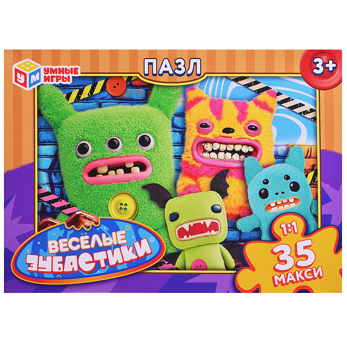 Макси-пазлы 35 "Весёлые зубастики"  