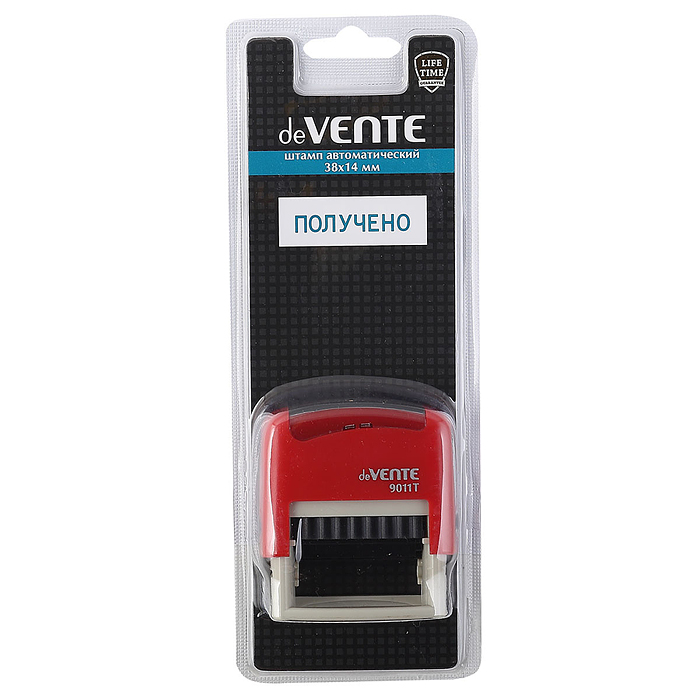 Штамп автоматический стандартный 9011T, готовый к работе №18 "Получено" 38x14мм, в блистере