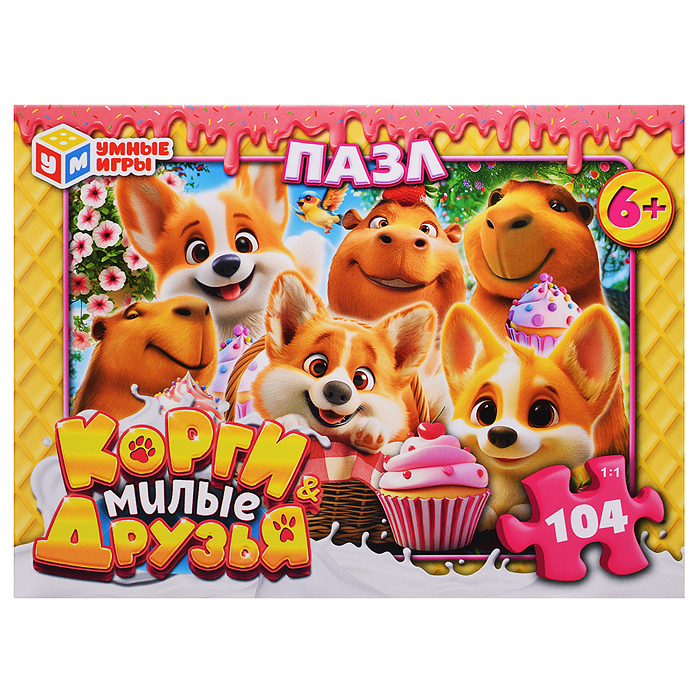 Пазлы 104 "Корги и Милые друзья"