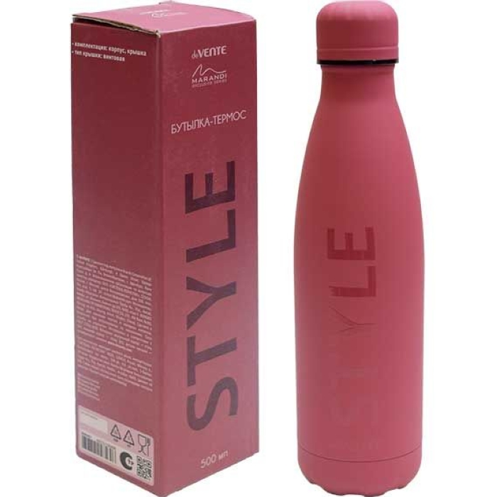 Бутылка-термос "Marandi" 500 мл, 26,3x7,6x7,6 см, 8-12 часов, нержавеющая сталь, с герметич