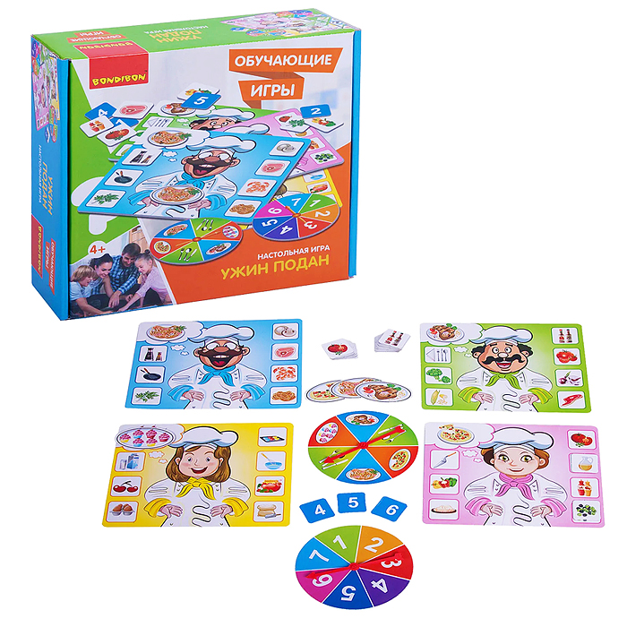 Настольная игра "Ужин подан" BOX 22x5,6x21см обучающая игра