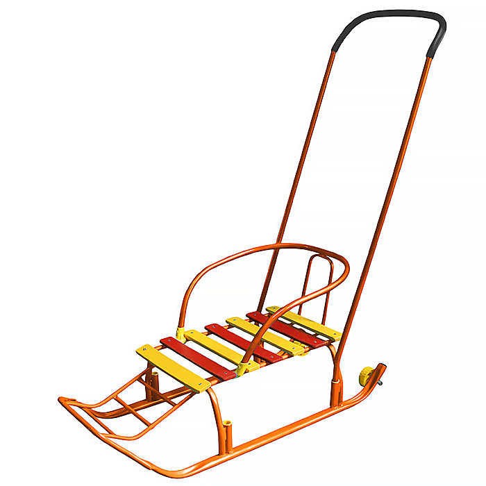 Санки Мишутка-1 (с колесом) оранжевый царапины сколы лкп не родной толкатель