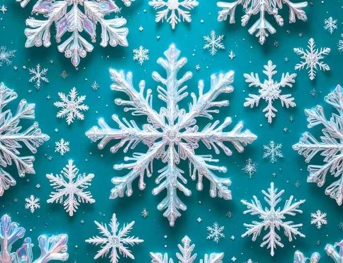 Конверт художественный малый "Снежинки объемные"