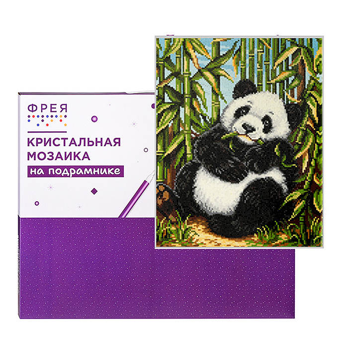 Кристальная (алмазная) мозаика на подрамнике 30х40 "В зарослях бамбука" 