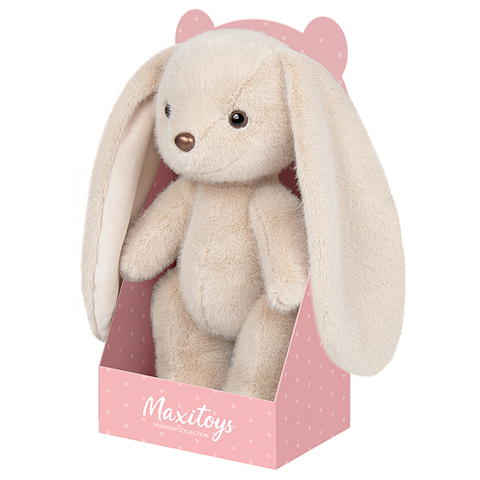 Зайка Бежевый, 20 см, в коробке