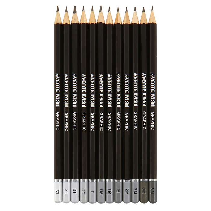 Карандаш чернографитный "Art" 12 шт в наб (5Т, 4Т, 3Т, 2Т, Т, ТМ-2, М, 2М, 3М, 4М, 5М), шес